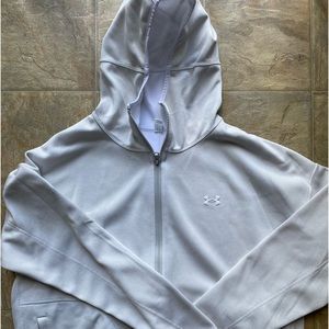 Womens Under Armour Full Zip hoodie Jacket. Size XL. Lightweight. Light gray
